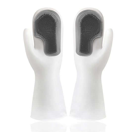 Cleaning Brush Dishwashing Gloves PVC Thickened for Kitchen Housework Tools SuppliesDouble Gray V1294-YM0523-3118220026817