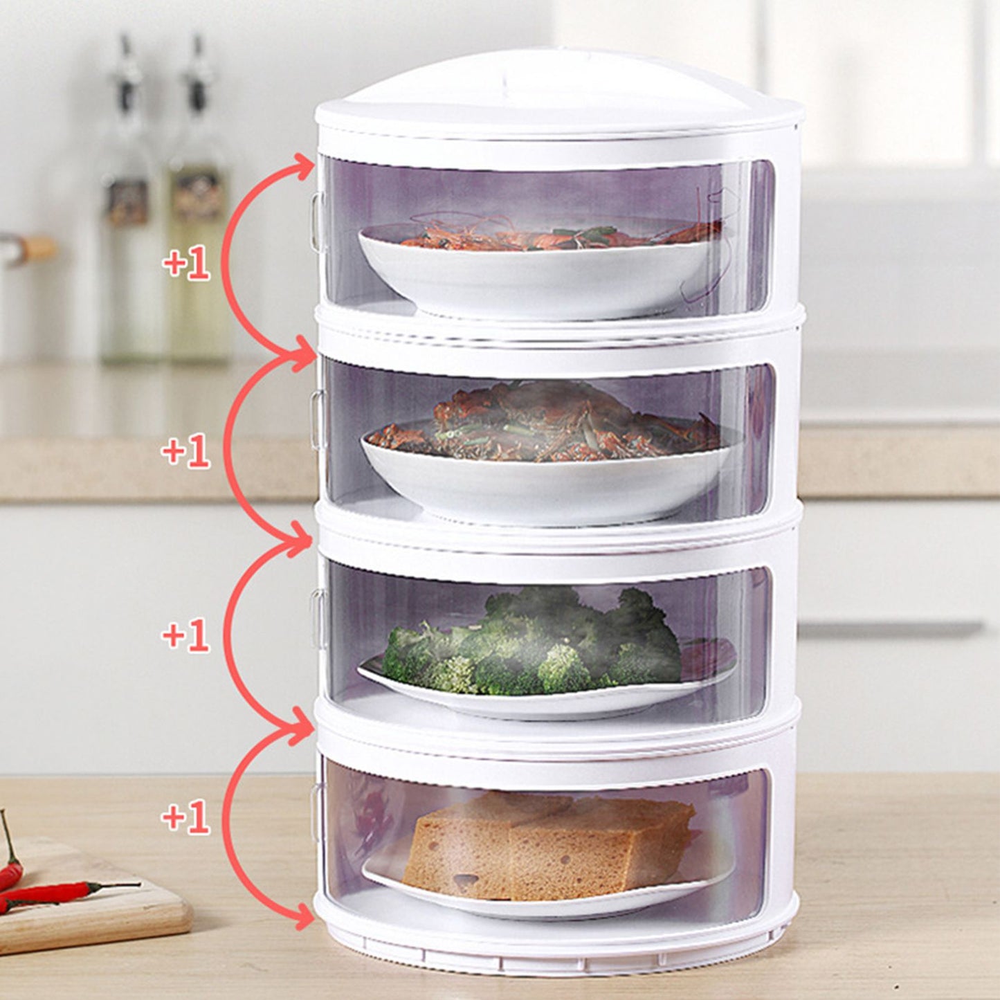 Insulated Food Cover Multilayer Heat Preservation Warm Intimate Effective Isolation Stackable Dish Cover4 V1294-YM0523-3118220027414