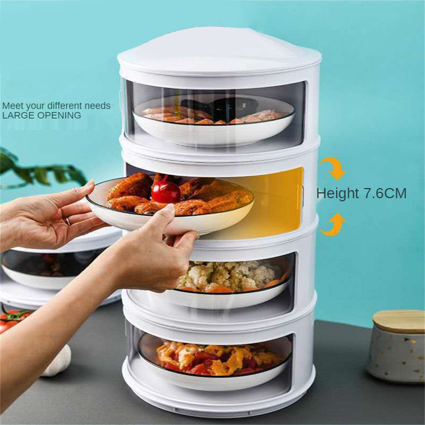 Insulated Food Cover Multilayer Heat Preservation Warm Intimate Effective Isolation Stackable Dish Cover4 V1294-YM0523-3118220027414