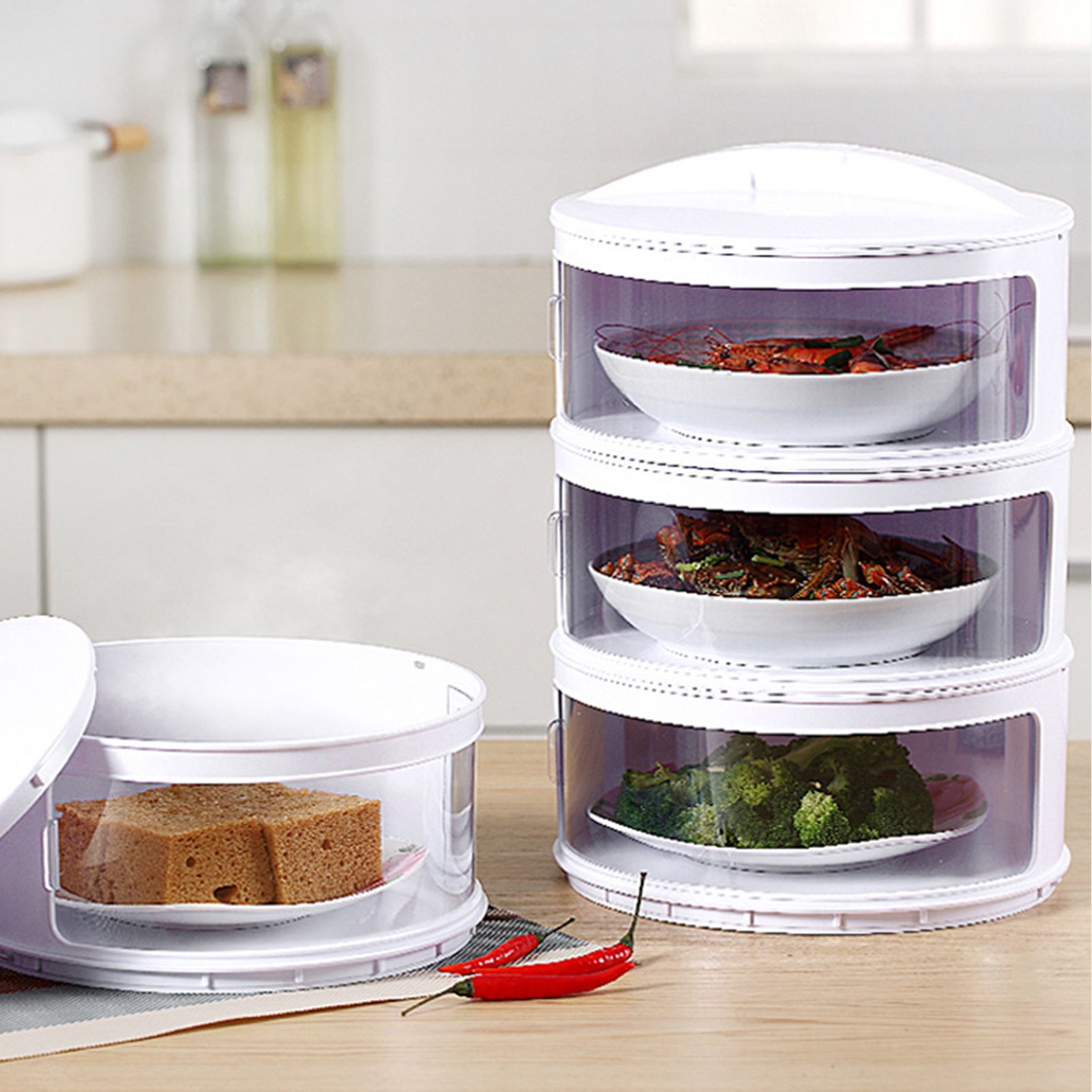 Insulated Food Cover Multilayer Heat Preservation Warm Intimate Effective Isolation Stackable Dish Cover4 V1294-YM0523-3118220027414