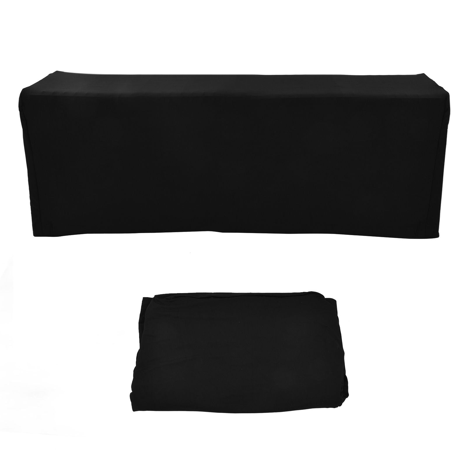 Table Cover Rectangular Wrinkle Resistant Washable Universal Black Stretch Tablecloth for Wedding Party V1294-YM0523-3118220027813