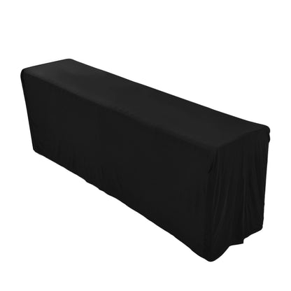 Table Cover Rectangular Wrinkle Resistant Washable Universal Black Stretch Tablecloth for Wedding Party V1294-YM0523-3118220027813