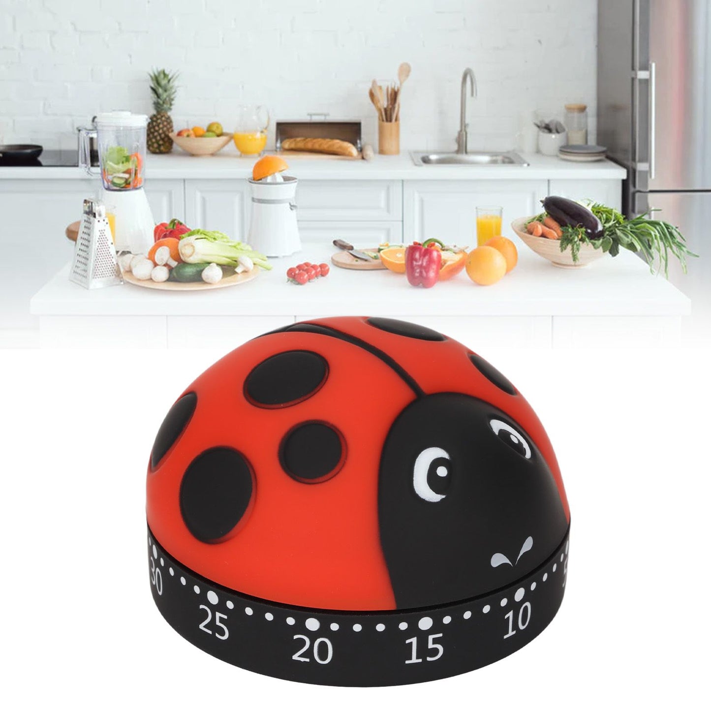 Kitchen Timer Ladybug Look 70db Alert Practical Stainless Steel Cooking Timer for Kitchen Cooking Homework V1294-YM0523-3118220028011