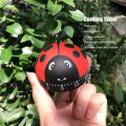 Kitchen Timer Ladybug Look 70db Alert Practical Stainless Steel Cooking Timer for Kitchen Cooking Homework V1294-YM0523-3118220028011