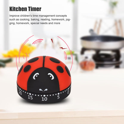Kitchen Timer Ladybug Look 70db Alert Practical Stainless Steel Cooking Timer for Kitchen Cooking Homework V1294-YM0523-3118220028011