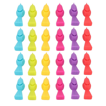 4 Set Wine Cup Labels Silicone Reusable Bird Shape Drinking Glass Identifier Markers for Bars Parties V1294-YM0523-3118220028611