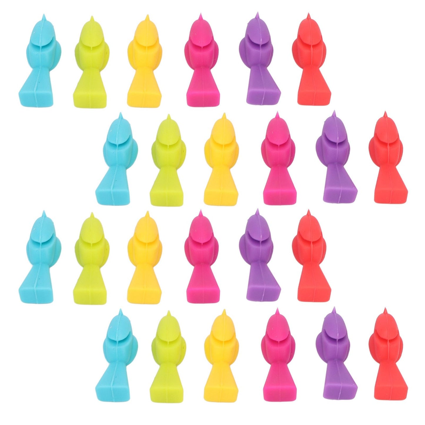 4 Set Wine Cup Labels Silicone Reusable Bird Shape Drinking Glass Identifier Markers for Bars Parties V1294-YM0523-3118220028611
