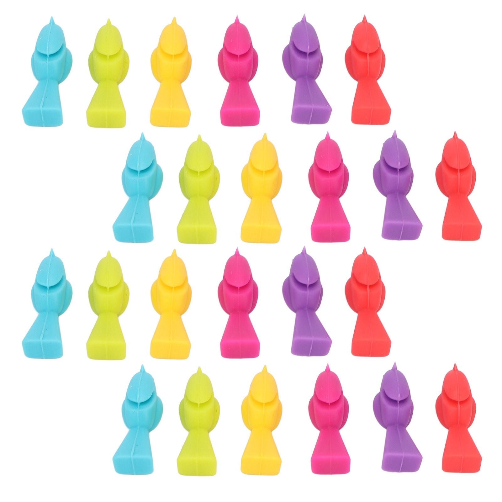 4 Set Wine Cup Labels Silicone Reusable Bird Shape Drinking Glass Identifier Markers for Bars Parties V1294-YM0523-3118220028611