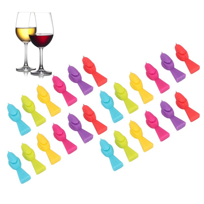 4 Set Wine Cup Labels Silicone Reusable Bird Shape Drinking Glass Identifier Markers for Bars Parties V1294-YM0523-3118220028611
