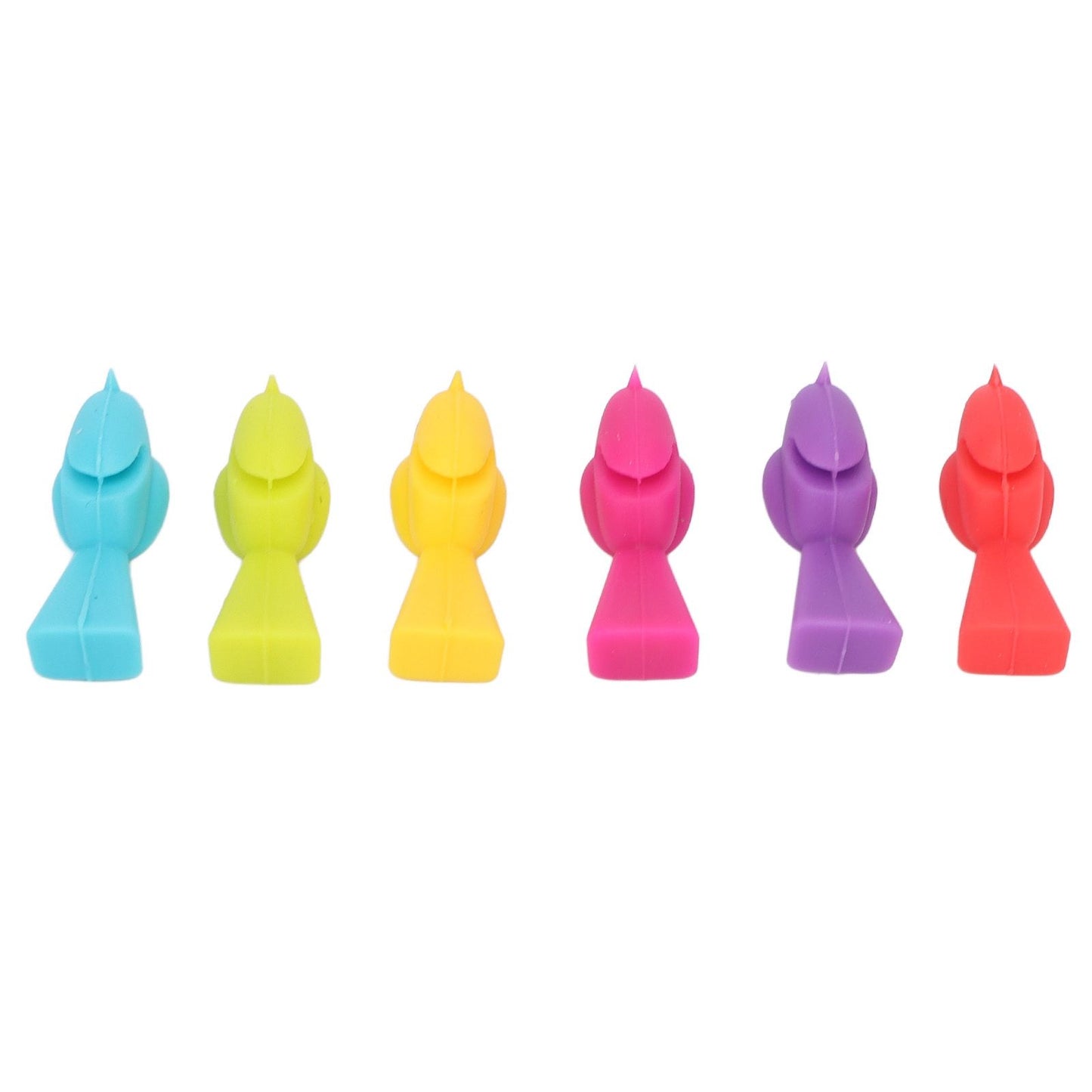 4 Set Wine Cup Labels Silicone Reusable Bird Shape Drinking Glass Identifier Markers for Bars Parties V1294-YM0523-3118220028611
