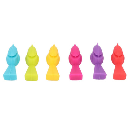4 Set Wine Cup Labels Silicone Reusable Bird Shape Drinking Glass Identifier Markers for Bars Parties V1294-YM0523-3118220028611