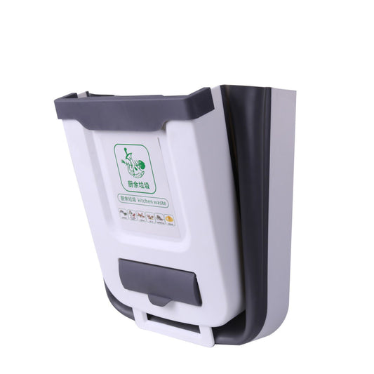 Collapsible Trash Can Household Hanging Folding Waste Bin for Living Room Kitchen BedroomGray M (8L) V1294-YM0523-3118220030412