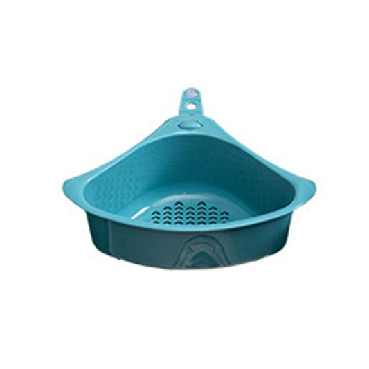 Kitchen Triangular Drain Basket Stable Easy Draining Corner Sink Strainer Basket for KitchenBlue V1294-YM0523-3118220030612