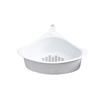 Kitchen Triangular Drain Basket Stable Easy Draining Corner Sink Strainer Basket for KitchenWhite V1294-YM0523-3118220030613