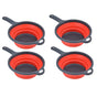 4PCS Collapsible Colander Strainer Round with Handle Hanging Hole for Pasta Vegetables FruitsRed V1294-YM0523-3118220034511