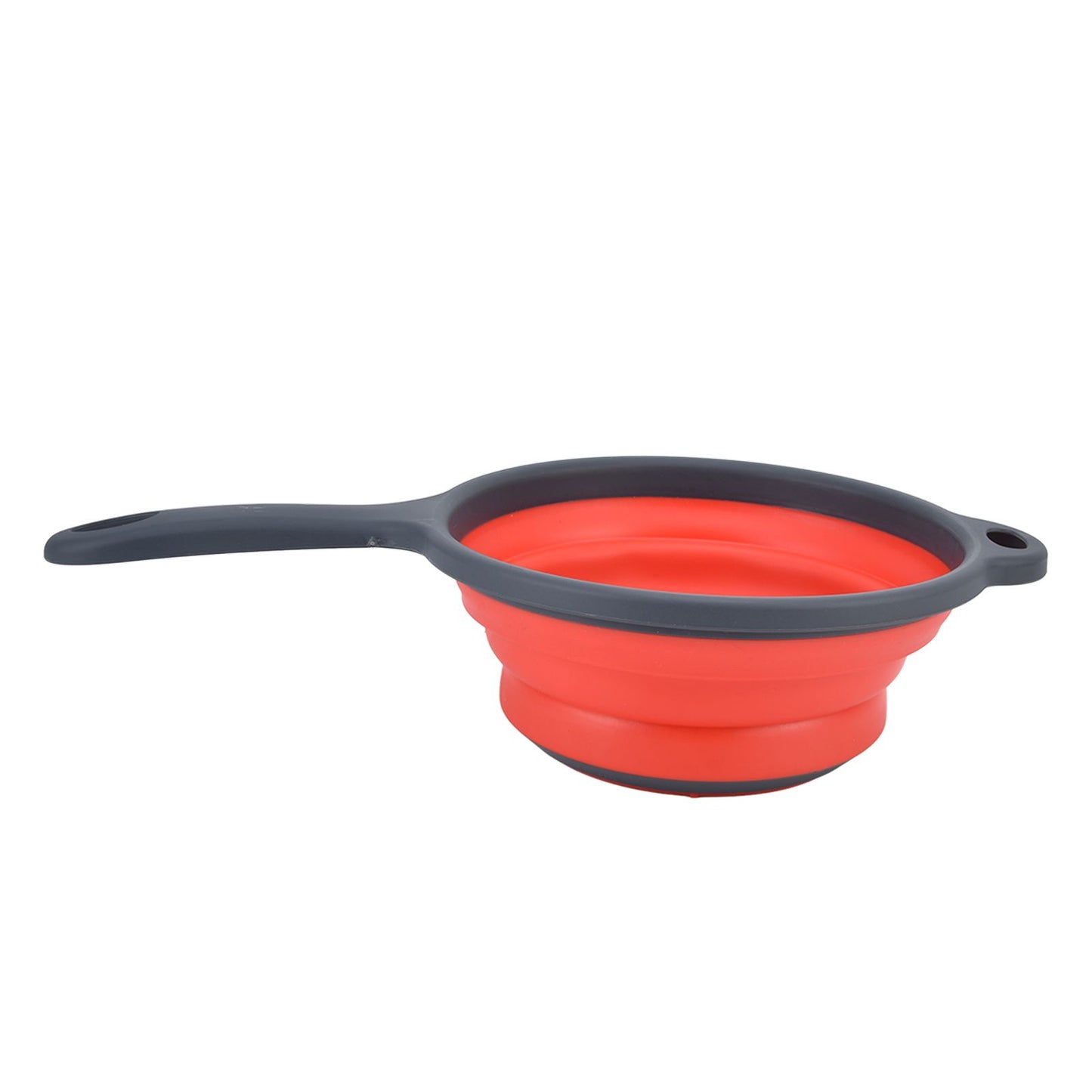 4PCS Collapsible Colander Strainer Round with Handle Hanging Hole for Pasta Vegetables FruitsRed V1294-YM0523-3118220034511