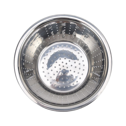 Vegetable Washing Basket Rustproof Multifunction Stainless Steel Colander for Kitchen Household Silver18cm V1294-YM0523-3118220035711