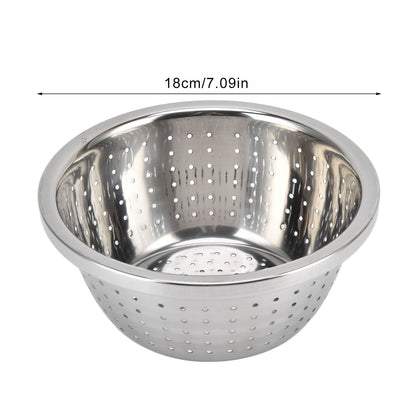 Vegetable Washing Basket Rustproof Multifunction Stainless Steel Colander for Kitchen Household Silver18cm V1294-YM0523-3118220035711