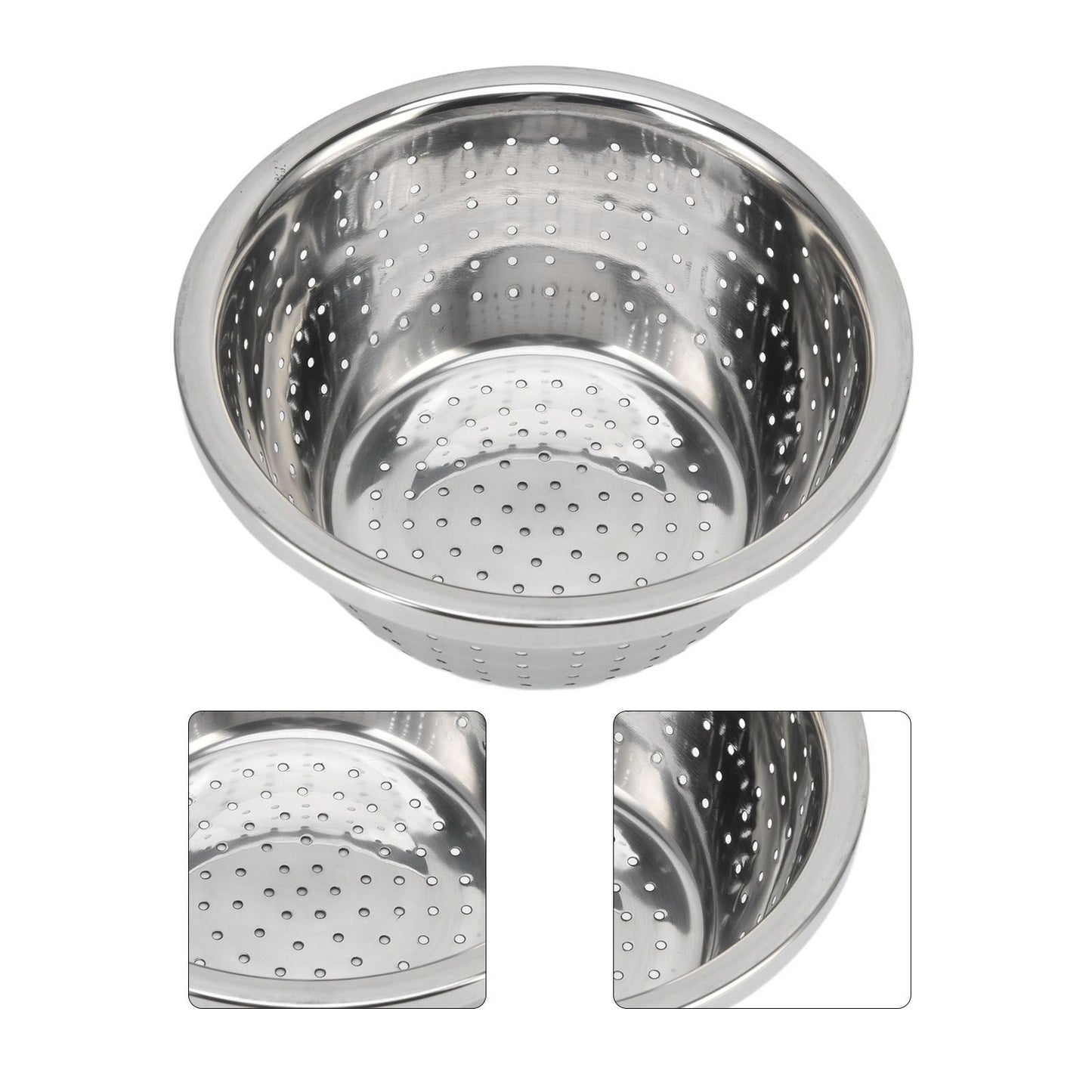 Vegetable Washing Basket Rustproof Multifunction Stainless Steel Colander for Kitchen Household Silver18cm V1294-YM0523-3118220035711