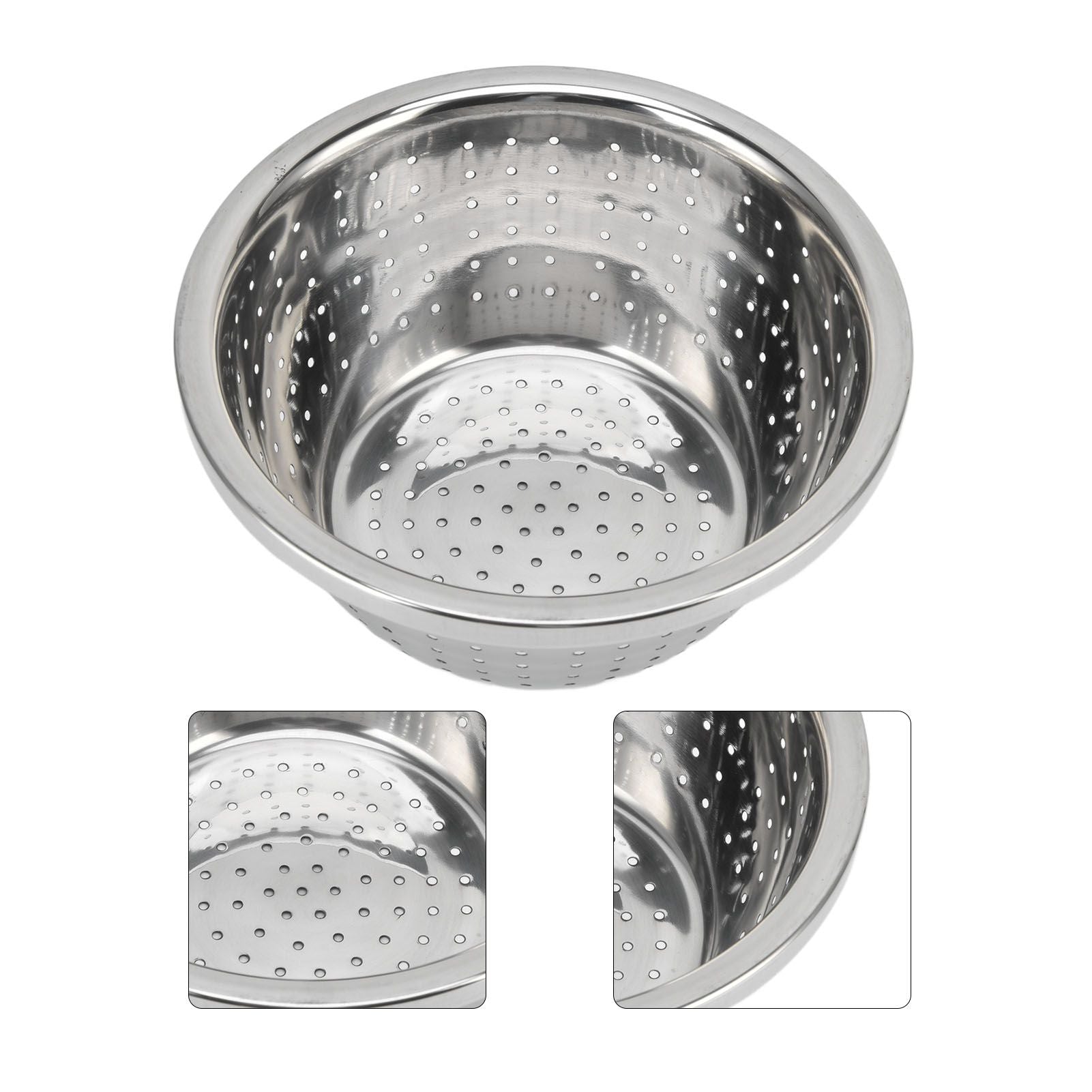 Vegetable Washing Basket Rustproof Multifunction Stainless Steel Colander for Kitchen Household Silver18cm V1294-YM0523-3118220035711