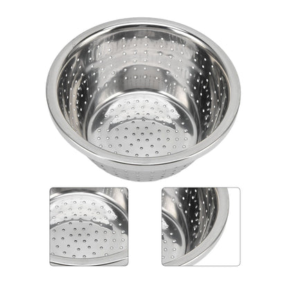 Vegetable Washing Basket Rustproof Multifunction Stainless Steel Colander for Kitchen Household Silver18cm V1294-YM0523-3118220035711