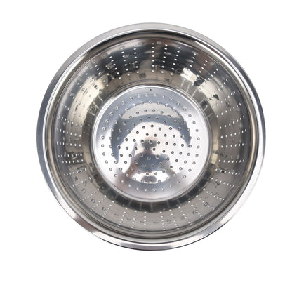 Vegetable Washing Basket Rustproof Multifunction Stainless Steel Colander for Kitchen Household Silver22cm V1294-YM0523-3118220035713