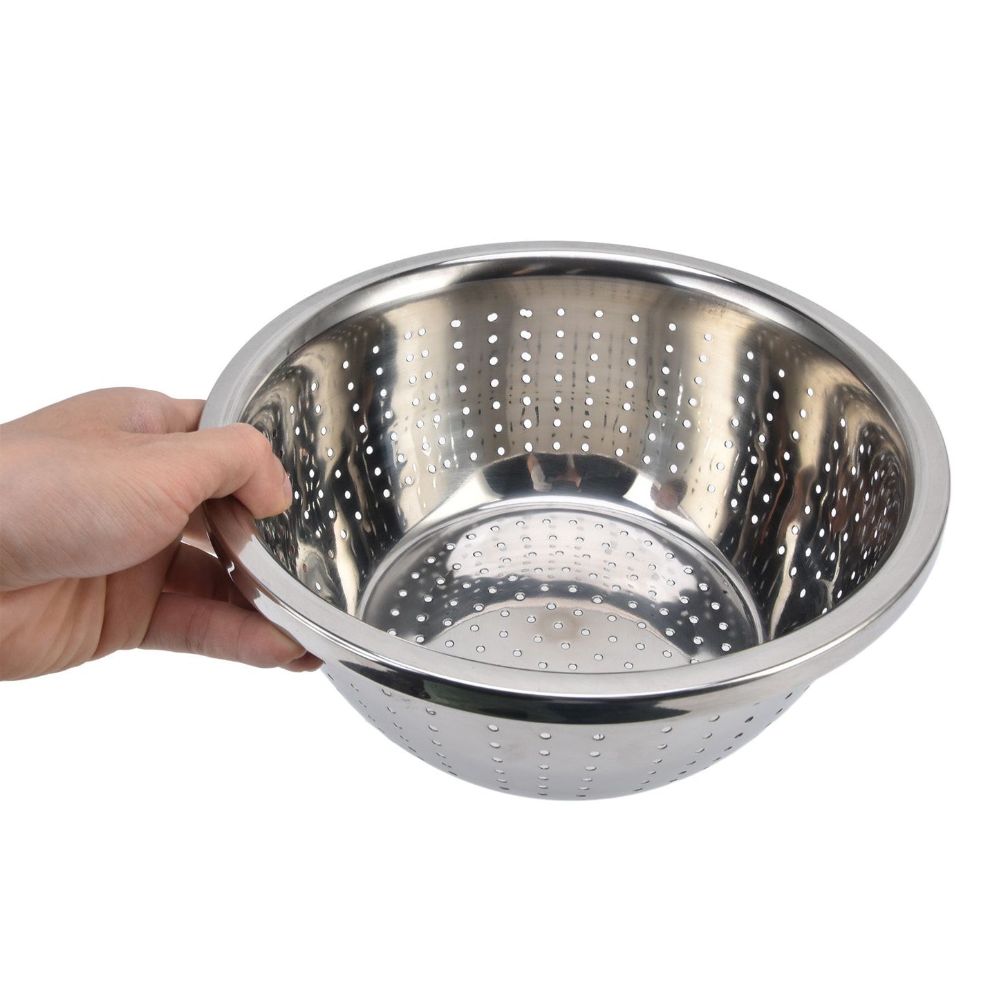 Vegetable Washing Basket Rustproof Multifunction Stainless Steel Colander for Kitchen Household Silver22cm V1294-YM0523-3118220035713