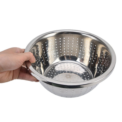 Vegetable Washing Basket Rustproof Multifunction Stainless Steel Colander for Kitchen Household Silver22cm V1294-YM0523-3118220035713