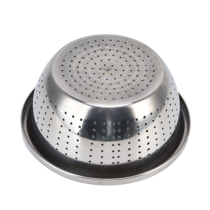 Vegetable Washing Basket Rustproof Multifunction Stainless Steel Colander for Kitchen Household Silver22cm V1294-YM0523-3118220035713