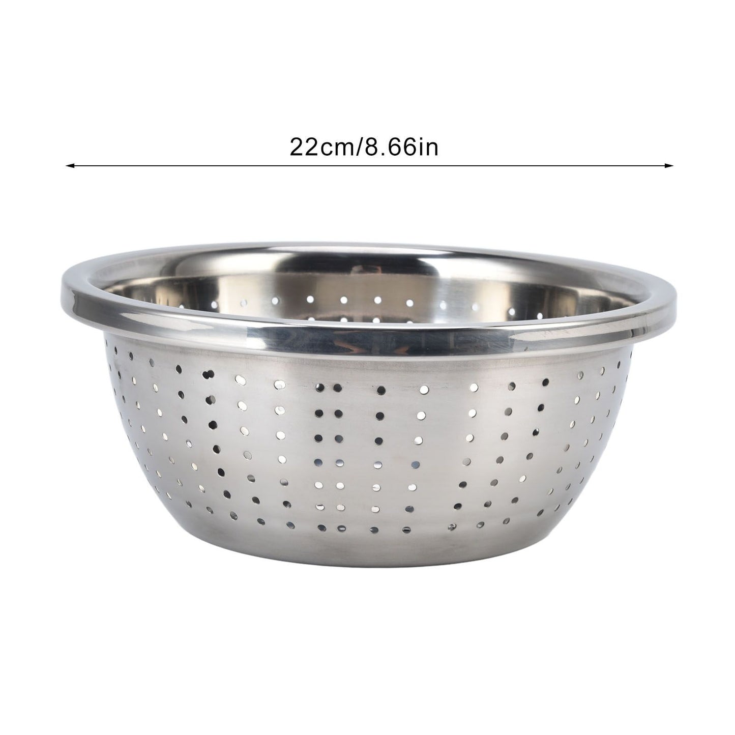 Vegetable Washing Basket Rustproof Multifunction Stainless Steel Colander for Kitchen Household Silver22cm V1294-YM0523-3118220035713