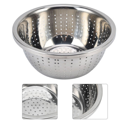Vegetable Washing Basket Rustproof Multifunction Stainless Steel Colander for Kitchen Household Silver22cm V1294-YM0523-3118220035713