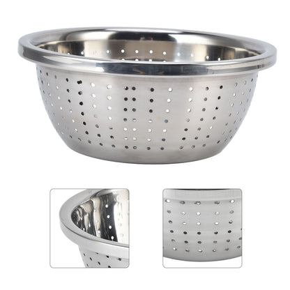 Vegetable Washing Basket Rustproof Multifunction Stainless Steel Colander for Kitchen Household Silver22cm V1294-YM0523-3118220035713