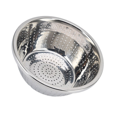 Vegetable Washing Basket Rustproof Multifunction Stainless Steel Colander for Kitchen Household Silver24cm V1294-YM0523-3118220035714