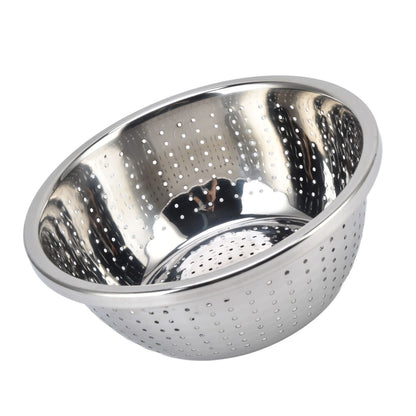 Vegetable Washing Basket Rustproof Multifunction Stainless Steel Colander for Kitchen Household Silver24cm V1294-YM0523-3118220035714