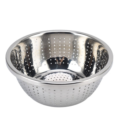 Vegetable Washing Basket Rustproof Multifunction Stainless Steel Colander for Kitchen Household Silver24cm V1294-YM0523-3118220035714