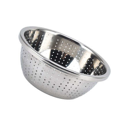 Vegetable Washing Basket Rustproof Multifunction Stainless Steel Colander for Kitchen Household Silver24cm V1294-YM0523-3118220035714