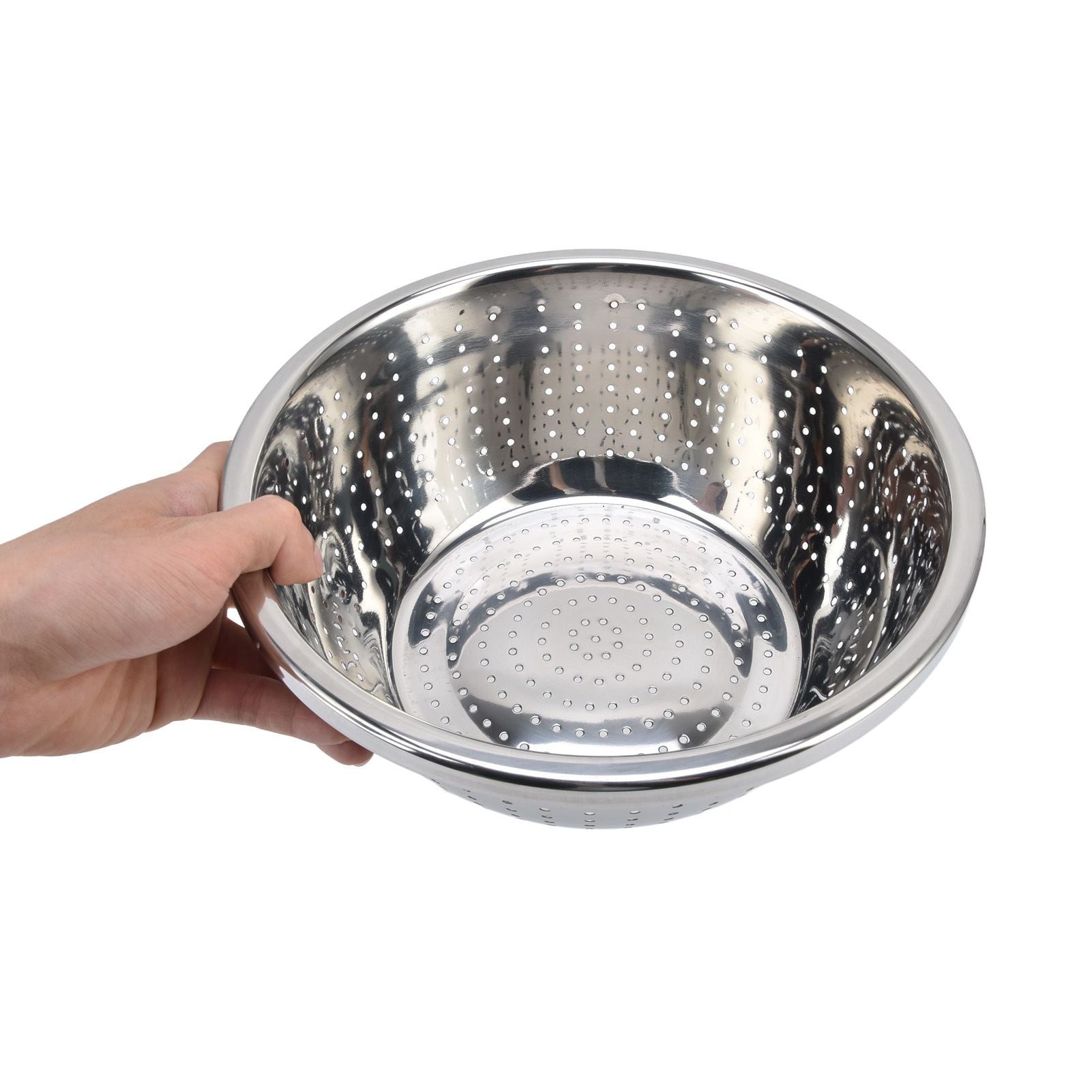 Vegetable Washing Basket Rustproof Multifunction Stainless Steel Colander for Kitchen Household Silver24cm V1294-YM0523-3118220035714