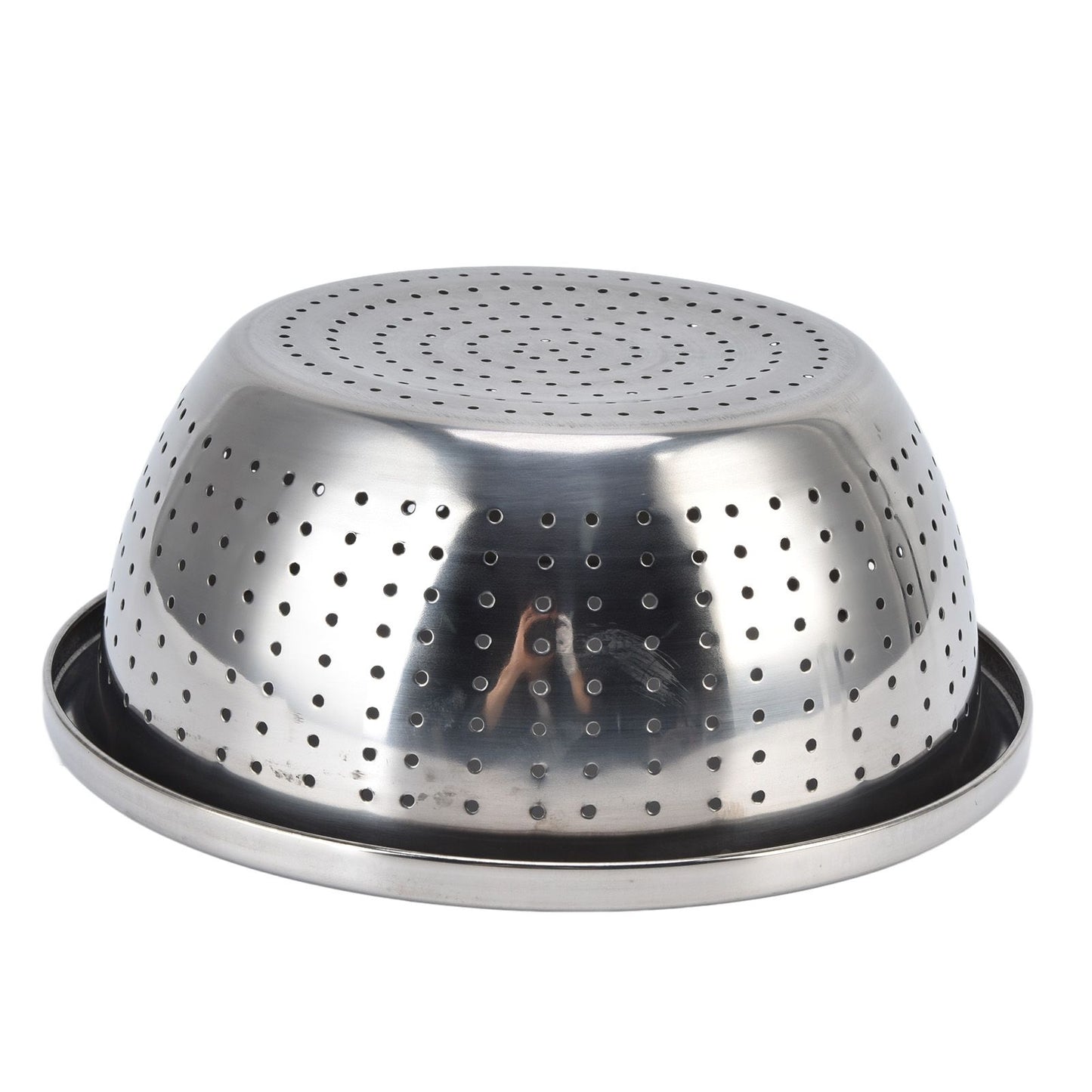Vegetable Washing Basket Rustproof Multifunction Stainless Steel Colander for Kitchen Household Silver24cm V1294-YM0523-3118220035714