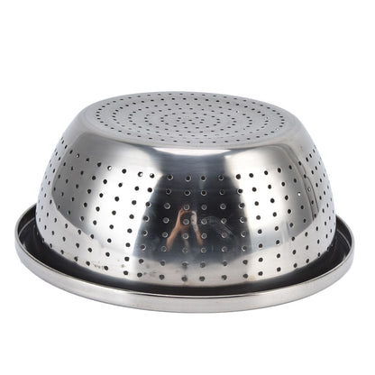 Vegetable Washing Basket Rustproof Multifunction Stainless Steel Colander for Kitchen Household Silver24cm V1294-YM0523-3118220035714