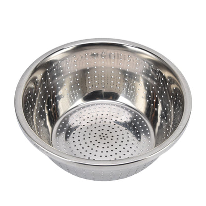 Vegetable Washing Basket Rustproof Multifunction Stainless Steel Colander for Kitchen Household Silver26cm V1294-YM0523-3118220035715