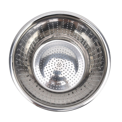 Vegetable Washing Basket Rustproof Multifunction Stainless Steel Colander for Kitchen Household Silver26cm V1294-YM0523-3118220035715