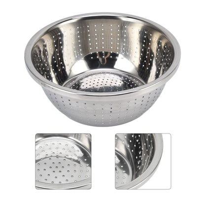 Vegetable Washing Basket Rustproof Multifunction Stainless Steel Colander for Kitchen Household Silver26cm V1294-YM0523-3118220035715