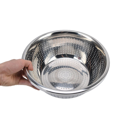 Vegetable Washing Basket Rustproof Multifunction Stainless Steel Colander for Kitchen Household Silver28cm V1294-YM0523-3118220035716