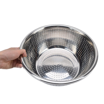 Vegetable Washing Basket Rustproof Multifunction Stainless Steel Colander for Kitchen Household Silver30cm V1294-YM0523-3118220035717