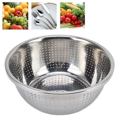 Vegetable Washing Basket Rustproof Multifunction Stainless Steel Colander for Kitchen Household Silver30cm V1294-YM0523-3118220035717