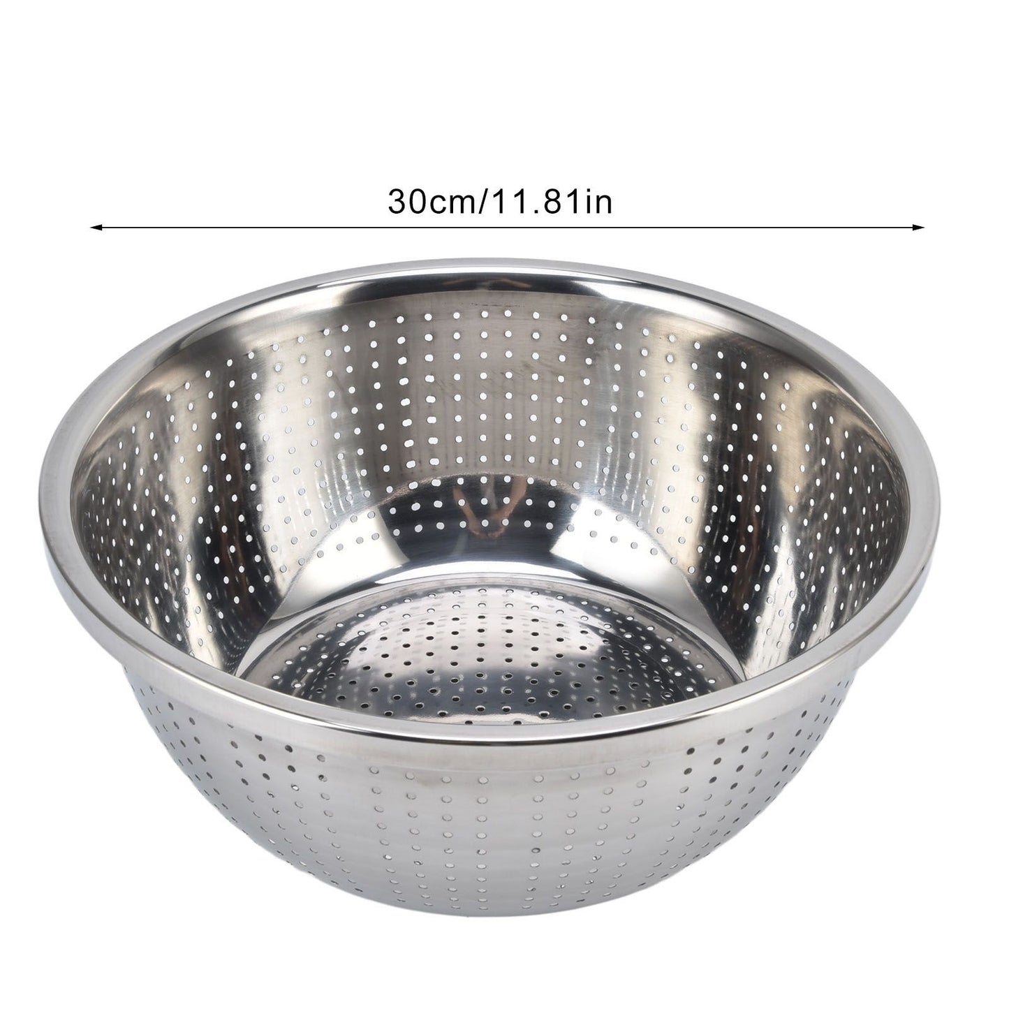 Vegetable Washing Basket Rustproof Multifunction Stainless Steel Colander for Kitchen Household Silver30cm V1294-YM0523-3118220035717