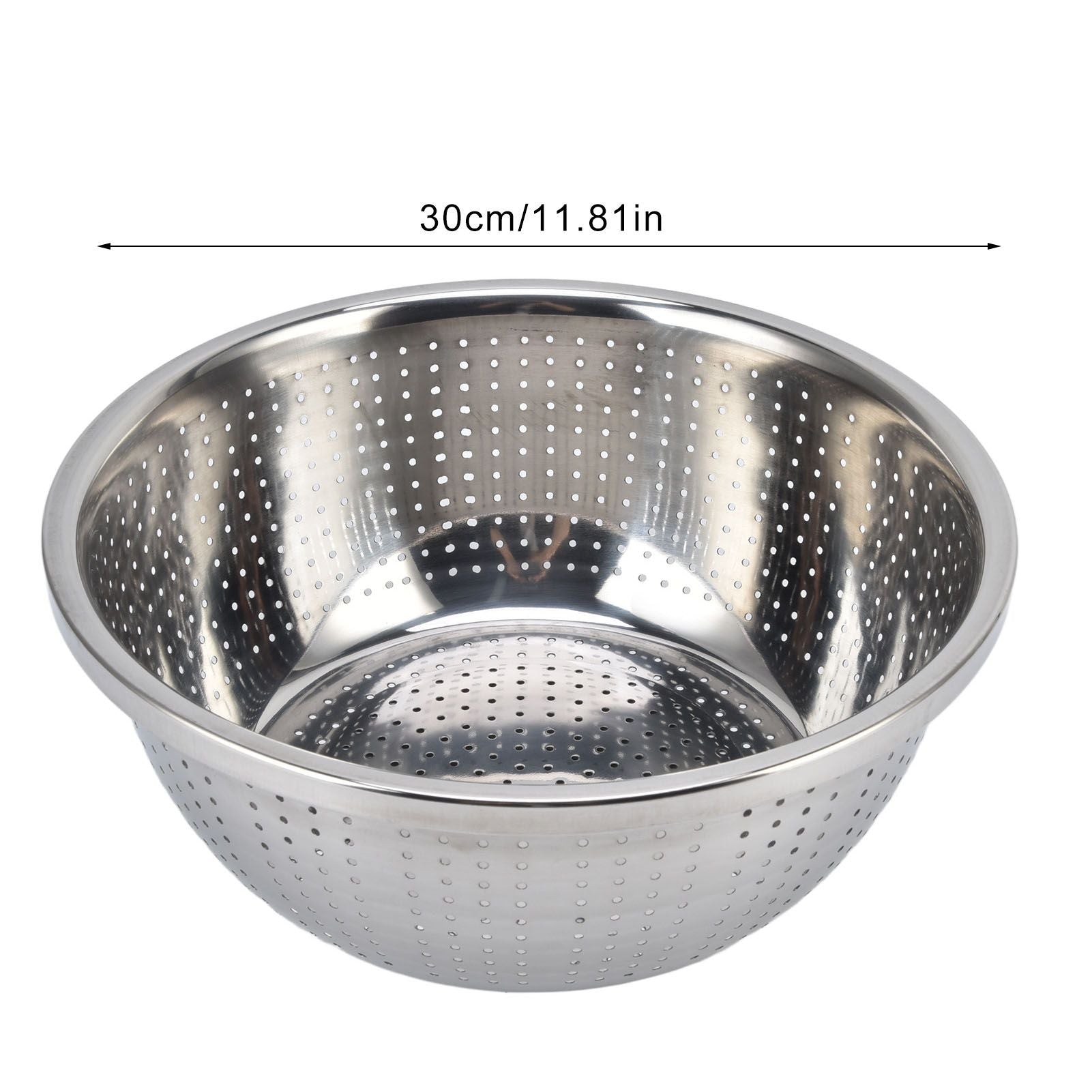 Vegetable Washing Basket Rustproof Multifunction Stainless Steel Colander for Kitchen Household Silver30cm V1294-YM0523-3118220035717