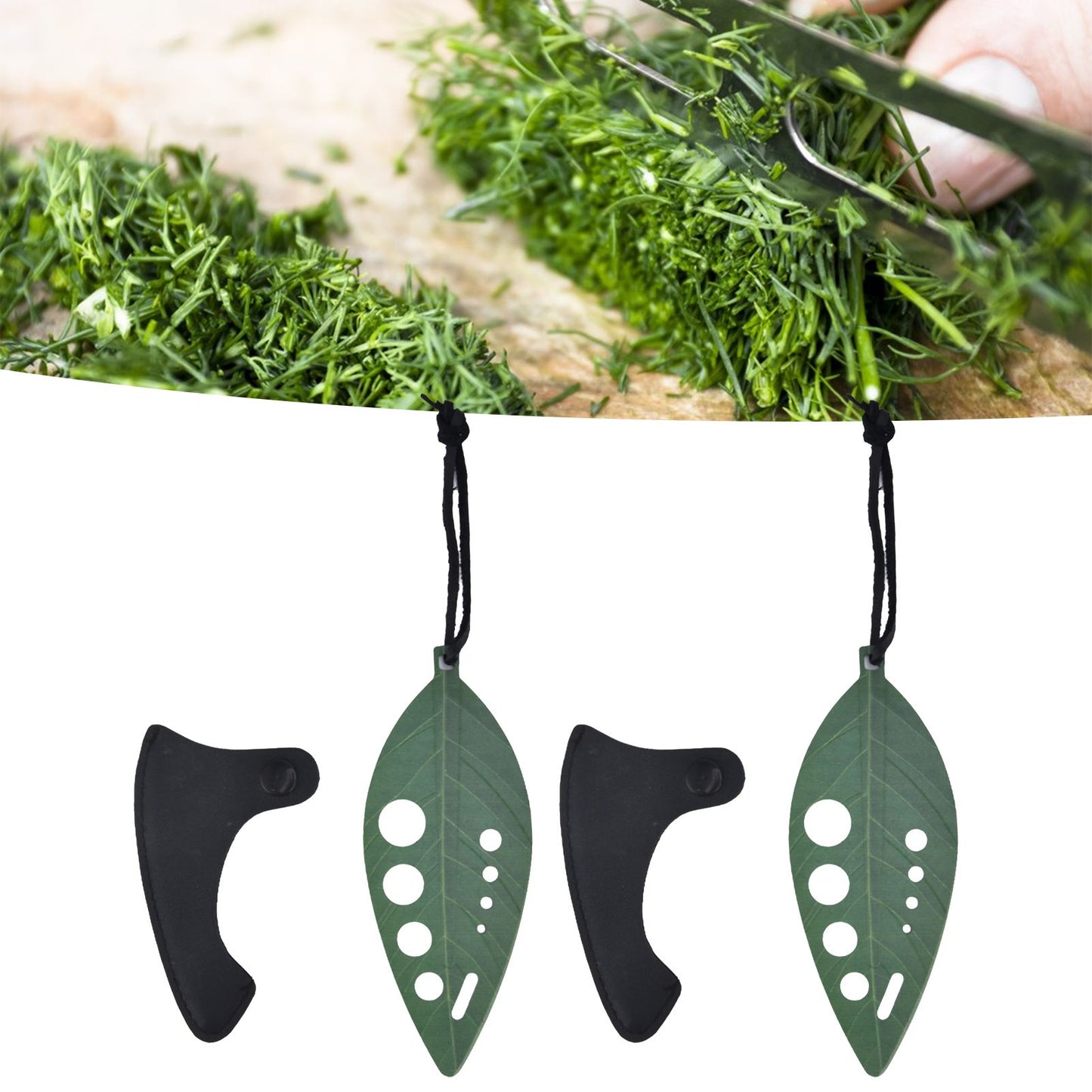 Herb Stripper Multifunctional 9 Holes Stainless Steel Vegetable Leaf Remover with Protective Holder V1294-YM0523-3118220036211