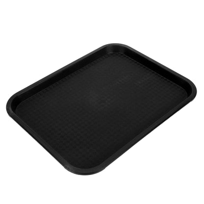Fast Food Tray PP Rectangular Thick Slip Resistant Multi Purpose Food Service Tray for Restaurant CanteenBlack V1294-YM0523-3118220038112