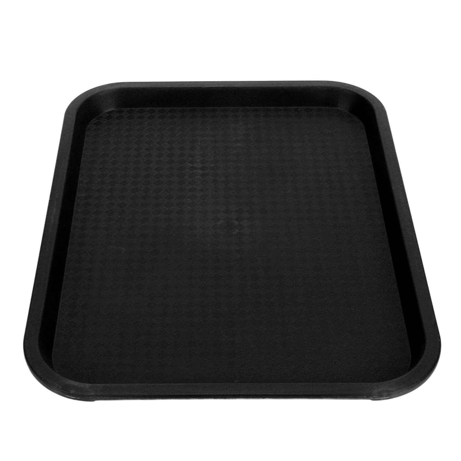 Fast Food Tray PP Rectangular Thick Slip Resistant Multi Purpose Food Service Tray for Restaurant CanteenBlack V1294-YM0523-3118220038112
